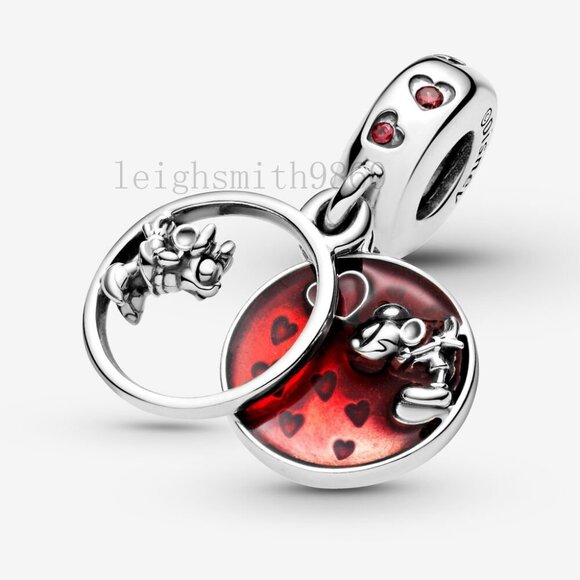 Pandora Mickey Mouse & Minnie Mouse Love and Kisses Dangle Charm - Picture 1 of 7